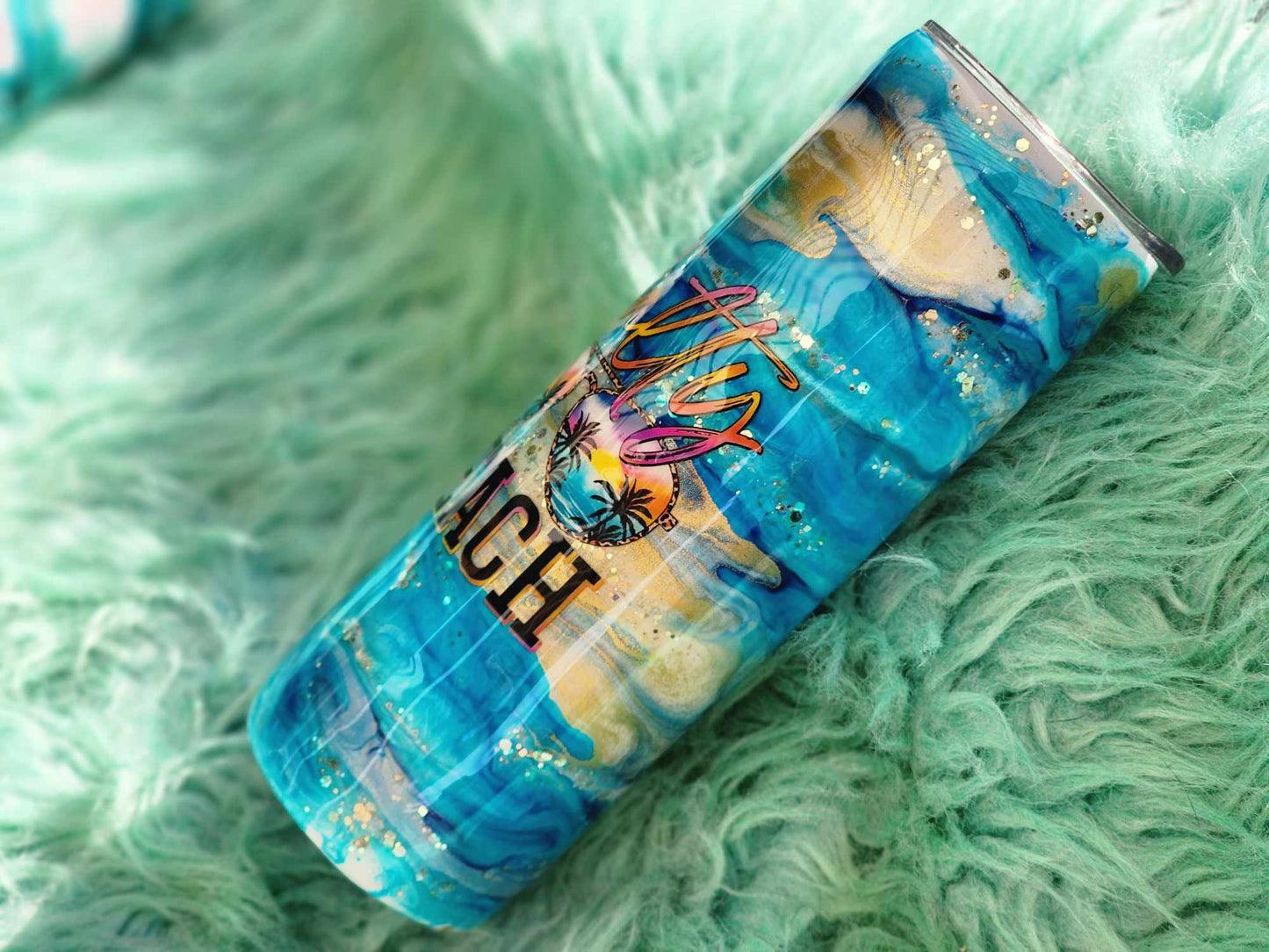 30 Ounce Salty Beach Tumbler with Straw