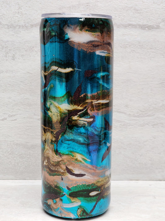 20 Ounce Alcohol Ink Swirl Drinking Tumbler