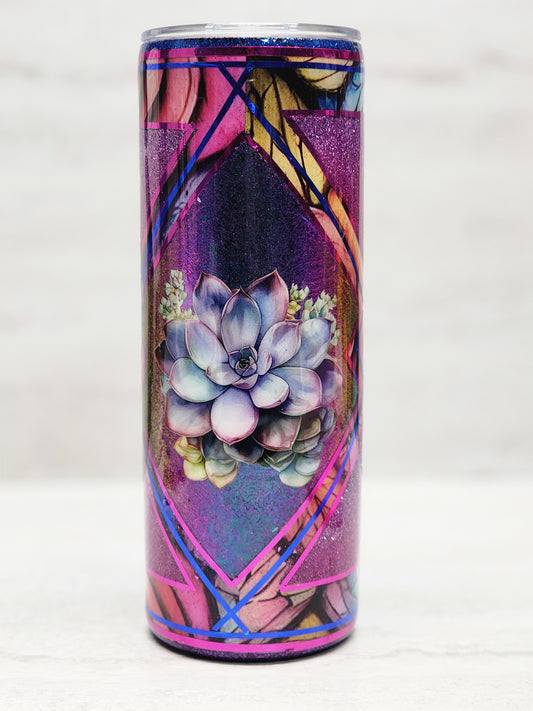 20 Ounce Pink and Purple Drinking Tumbler