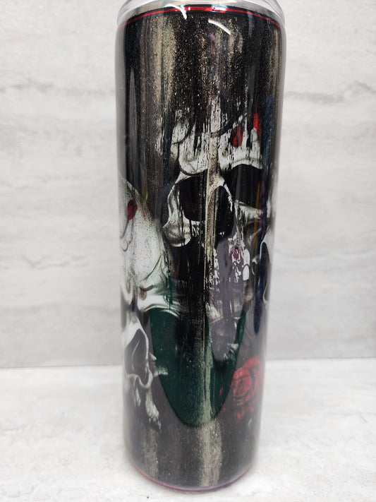 20 ounce drinkng tumbler with skull design