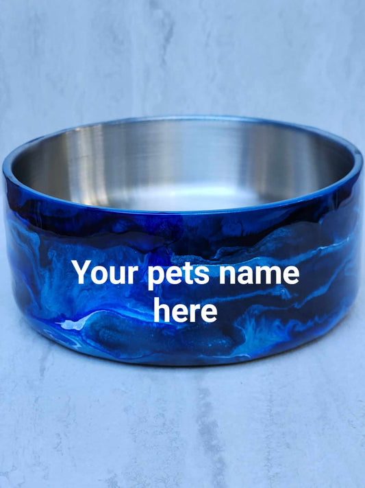 32 ounce Shades of Blue Boujee Pet Bowl