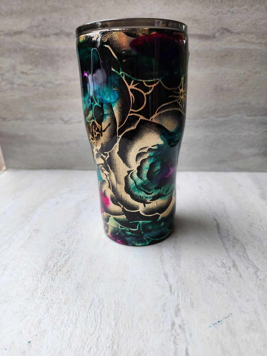 20 Ounce Modern Curve Tumbler with gold rose foil